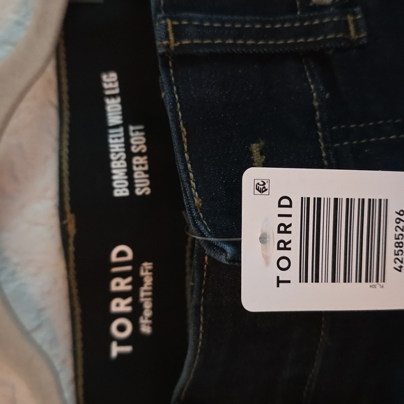 💙 Torrid Bombshell Wide-Leg High-Rise Jean – Dark Wash | 12R | NWT - Picture 7 of 10